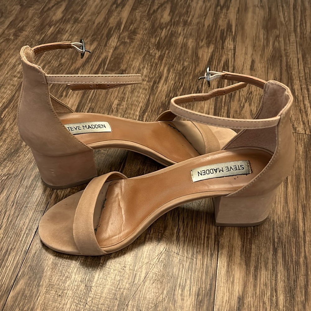 Steve Madden Irenee Tan Nubuck Ankle Strap Sandal